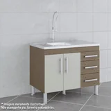 Balcão Cozinha Flex 94 Cm Amêndoa/Off White
