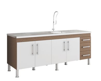 Balco Cozinha Flex 1,94 Mt Amndoa/Branco