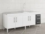 Balcão Cozinha Flex 1,94 Mt Branco/Preto