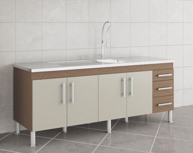 Balco Cozinha Flex 1,94 Mt Amndoa/Off White
