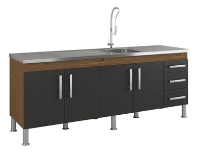Balco Cozinha Flex 1,94 Mt Amndoa/Titanium