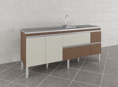 Balco Cozinha Prisma Px Perfil 1,94 Mt Amndoa/Off White