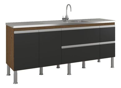 Balco Cozinha Prisma Px Perfil 1,94 Mt Amndoa/Titanium