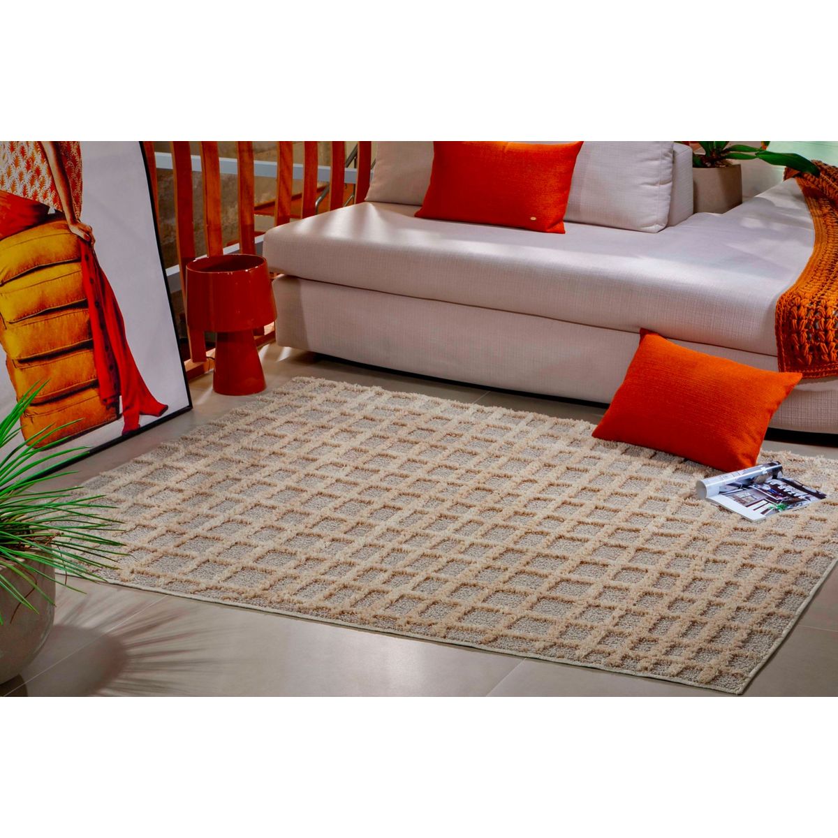 Tapete Shaggy Jazz 17 200X250 Cm Trigo, marca Oasis Tapetes - Foto Principal