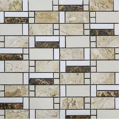 Mosacio Travertino/Porcelanato Polido
