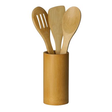 Conjunto 3 Utenslios e Suporte de Bambu Lyor
