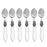 Conjunto 6 Colheres para Mesa de Aço Inox com Cabo de Plástico Destiny Transparente 20,5cm Lyor