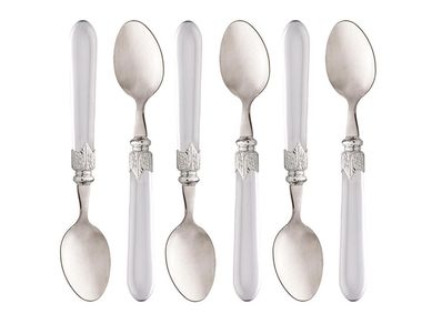 Conjunto 6 Colheres para Sobremesa de Ao Inox com Cabo de Plstico Destiny Transparente 18,5cm Lyor