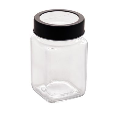 Pote Vidro Transparente com Tampa Acrlico 300Ml