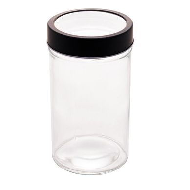 Pote Vidro Transparente com Tampa Acrlico 500Ml