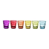 Jogo 6 Copos Faces Vd Coloridos 50ml Lyor