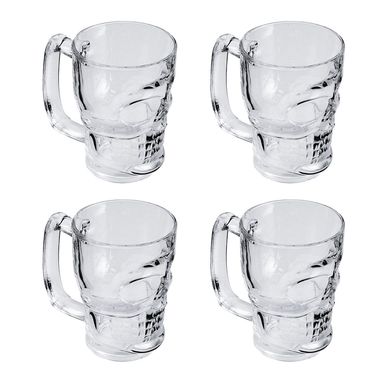 Kit com 4 Canecas Caveira 365ml