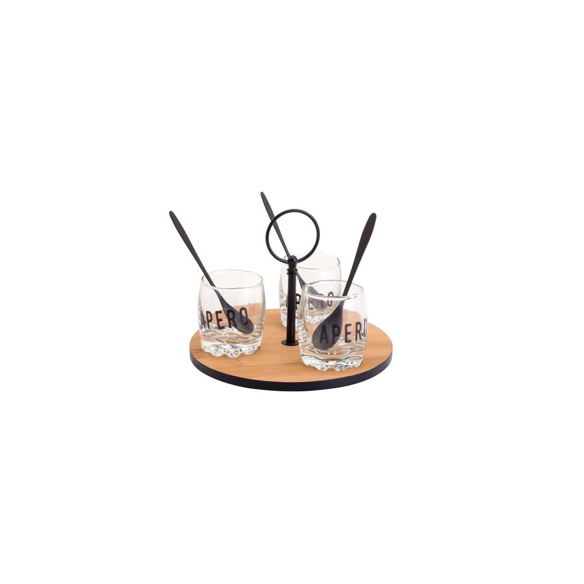 Conjunto Band Bambu com3 Molhe de Vidro e 3 Colheres, marca Lyor - Foto 2
