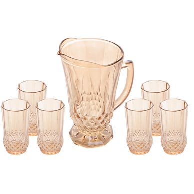 Conjunto 7 Peas Jarra com 6 Copos de Vidro Roberta