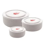 Conjunto 3 Refratá Porcel Newbone com Tampa Siena