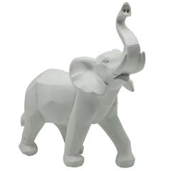 Figura Elefante Origami Branco 30cm Just Home Collection