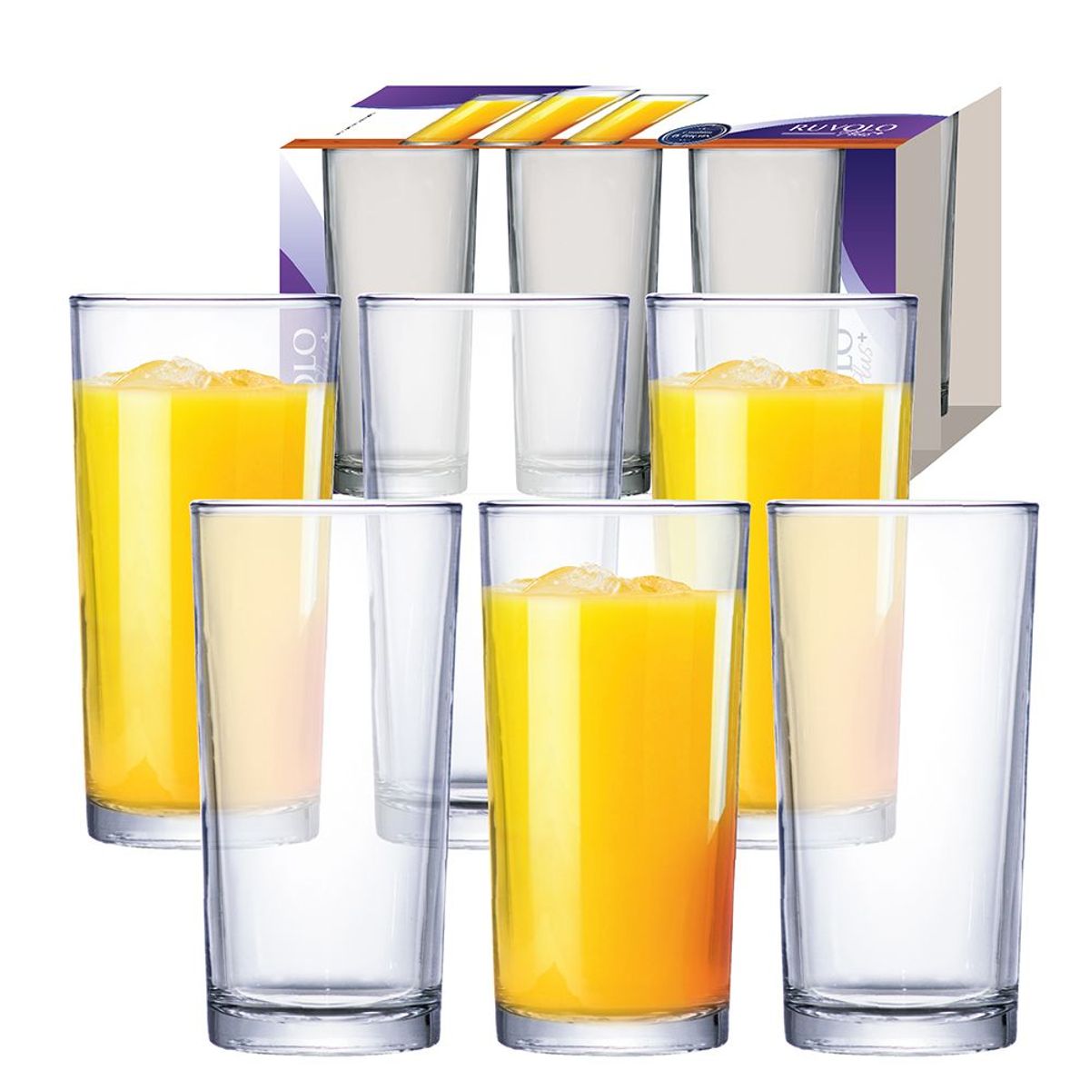 Jogo 6 Copos Multiuso Long Drink 255ml Ruvolo, marca Ruvolo - Foto Principal