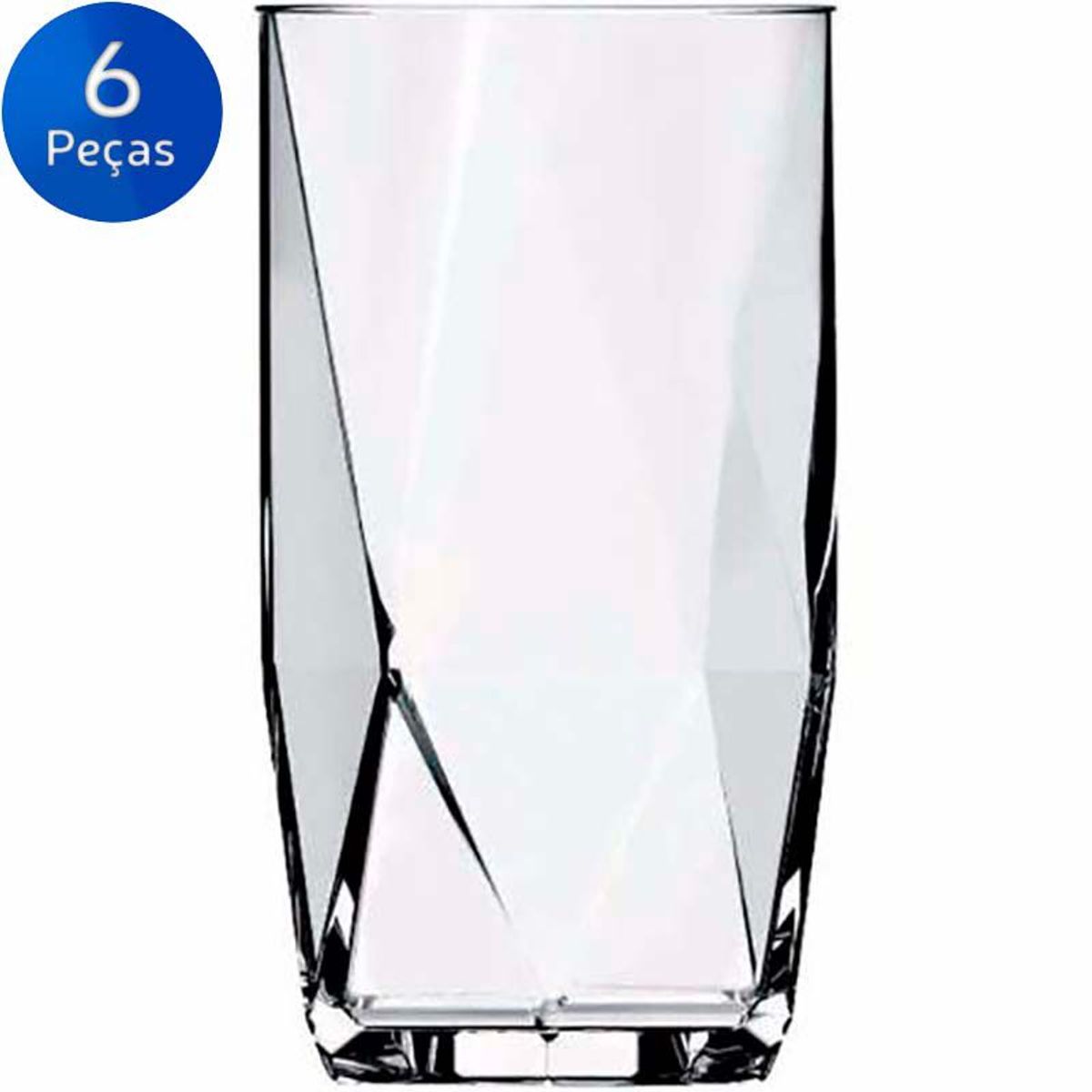 Jogo 6 Copos Topázio Cristalino 360ml Nadir, marca Nadir - Foto Principal