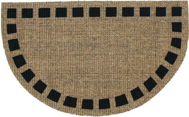 Capacho Sisal 40x70cm Meia Lua Pintado Basic 05 Preto Apaeb Sisal