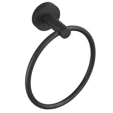 Porta Toalha Argola Chicago Preto Fosco Sensi D'acqua