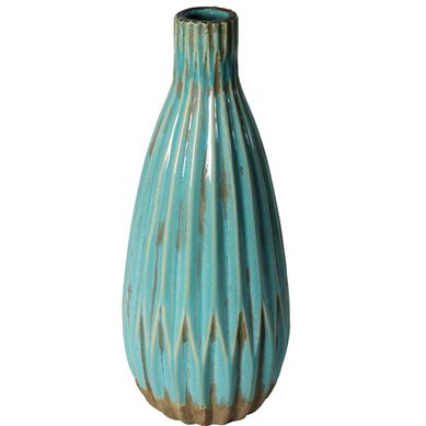 Vaso Cermico Flor Nepal Celeste 16x40cm Homy