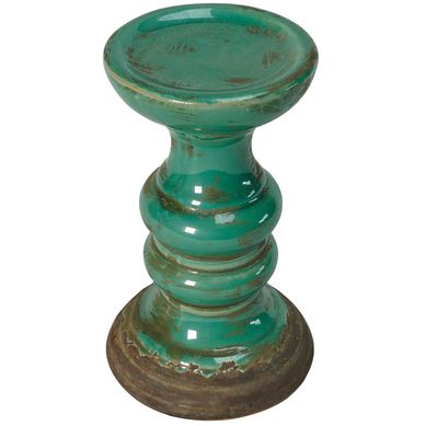 Candelabro Antigo Verde 11x18cm Homy