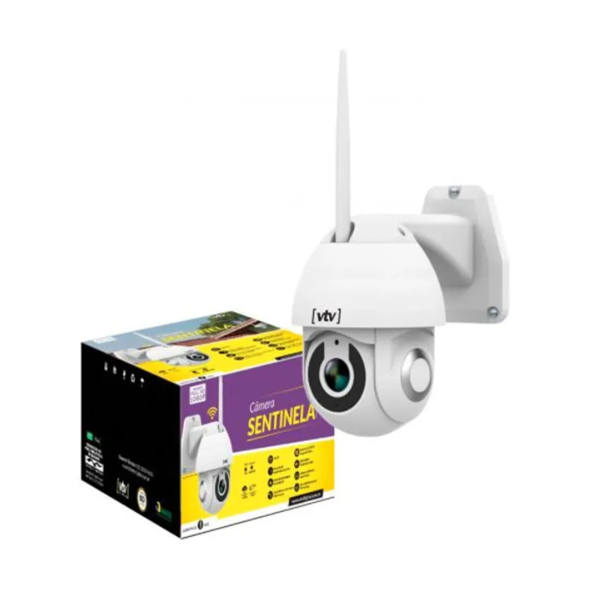 Câmera Sentinela Ptz Wi-Fi Bege VTV, marca Vtv - Foto 2