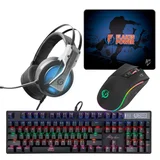 Kit Gamer Flakes 1 Headset Gamer + 1 Mouse Gamer + 1 Mousepad Gamer + 1 Teclado Gamer