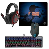 Kit Gamer Flakes 1 Headset Gamer + 1 Mouse Gamer + 1 Teclado Gamer + 1 Mousepad Gamer