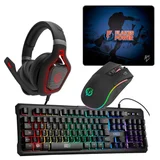 Kit Gamer Flakes 1 Mouse Gamer + 1 Mousepad Gamer + 1 Teclado Gamer + 1 Headset Gamer