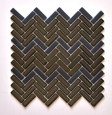 Pastilha de Vidro Chevron Mini Preto 30x32cm Glassline