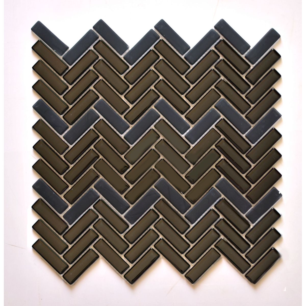 Pastilha de Vidro Chevron Mini Preto 30x32cm Glassline, marca Glassline - Foto Principal