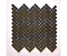 Pastilha de Vidro Chevron Mini Preto 30x32cm Glassline