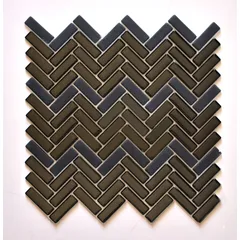 Pastilha de Vidro Chevron Mini Preto 30x32cm Glassline