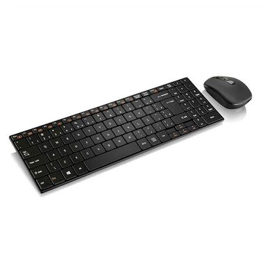 TECLADO E MOUSE S/FIO 2,4GHZ SLIM USB PR
