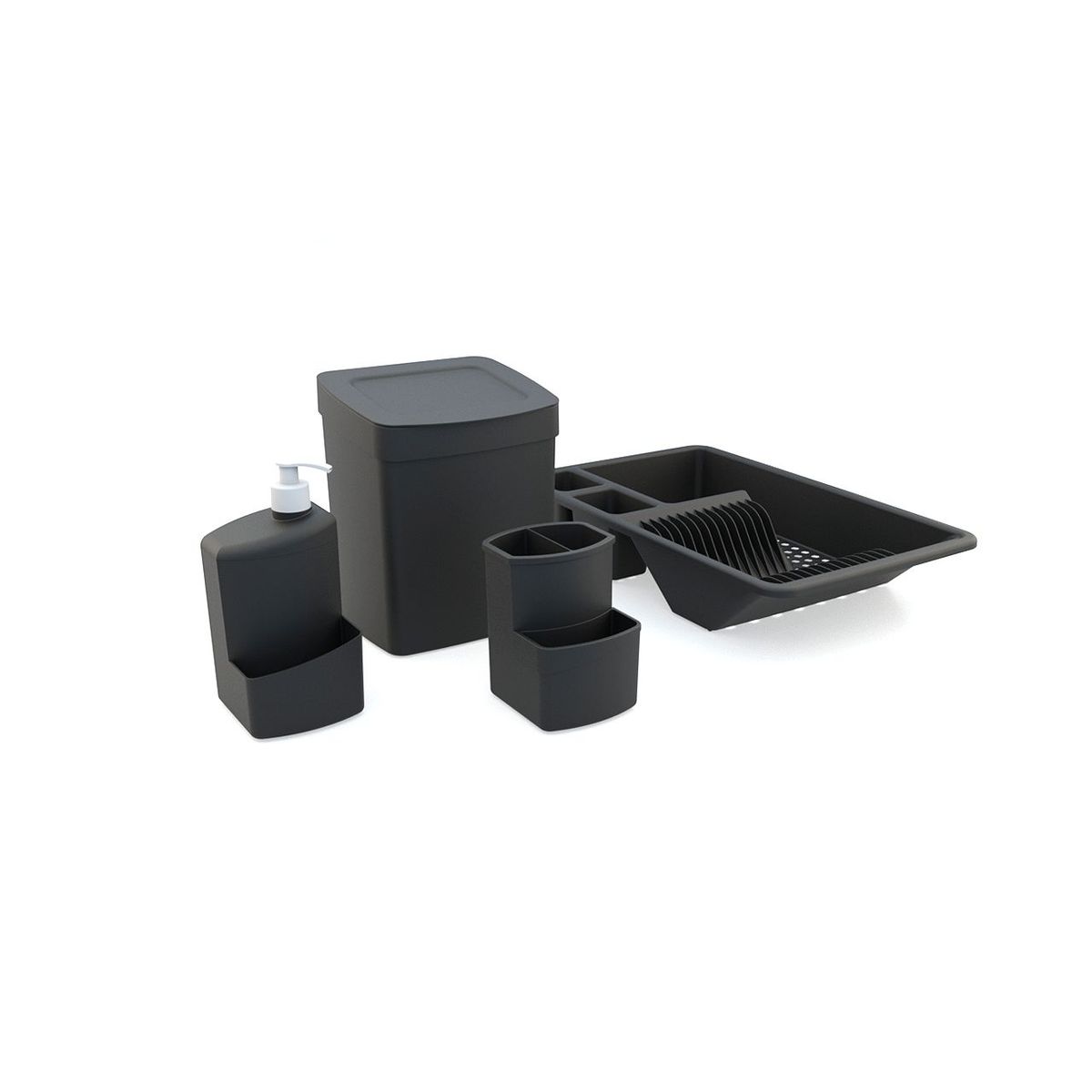 Kit Organize Sua Pia Full 4 Pcs Preto, marca Utility - Foto Principal
