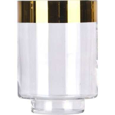 Porta Vela Vidro Borda Dourada14cm Just Home Collection