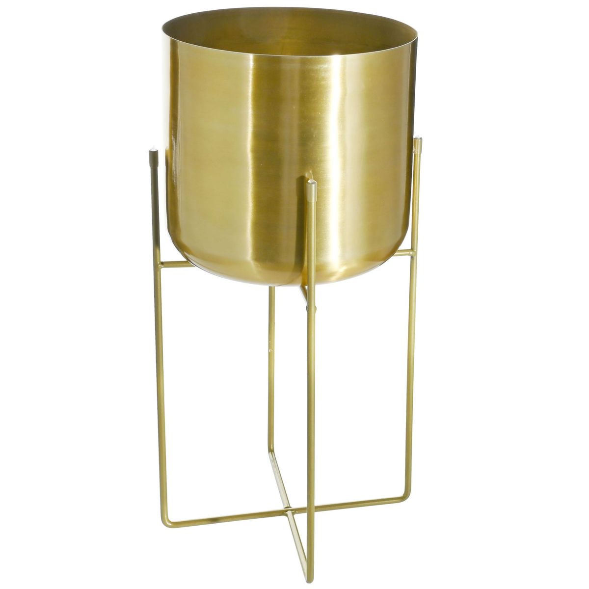 Vaso para Plantas em Alumínio Dourado com Pés 22x45cm, marca Just Home Collection - Foto 2
