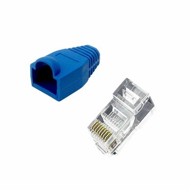 Kit Conector Rj45 + Capa Azul com 20 Peas