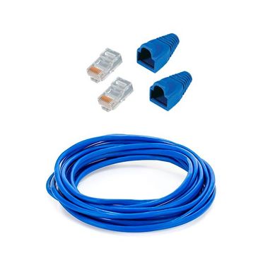 Kit Cabo de Rede Cat.5E 10M Azul
