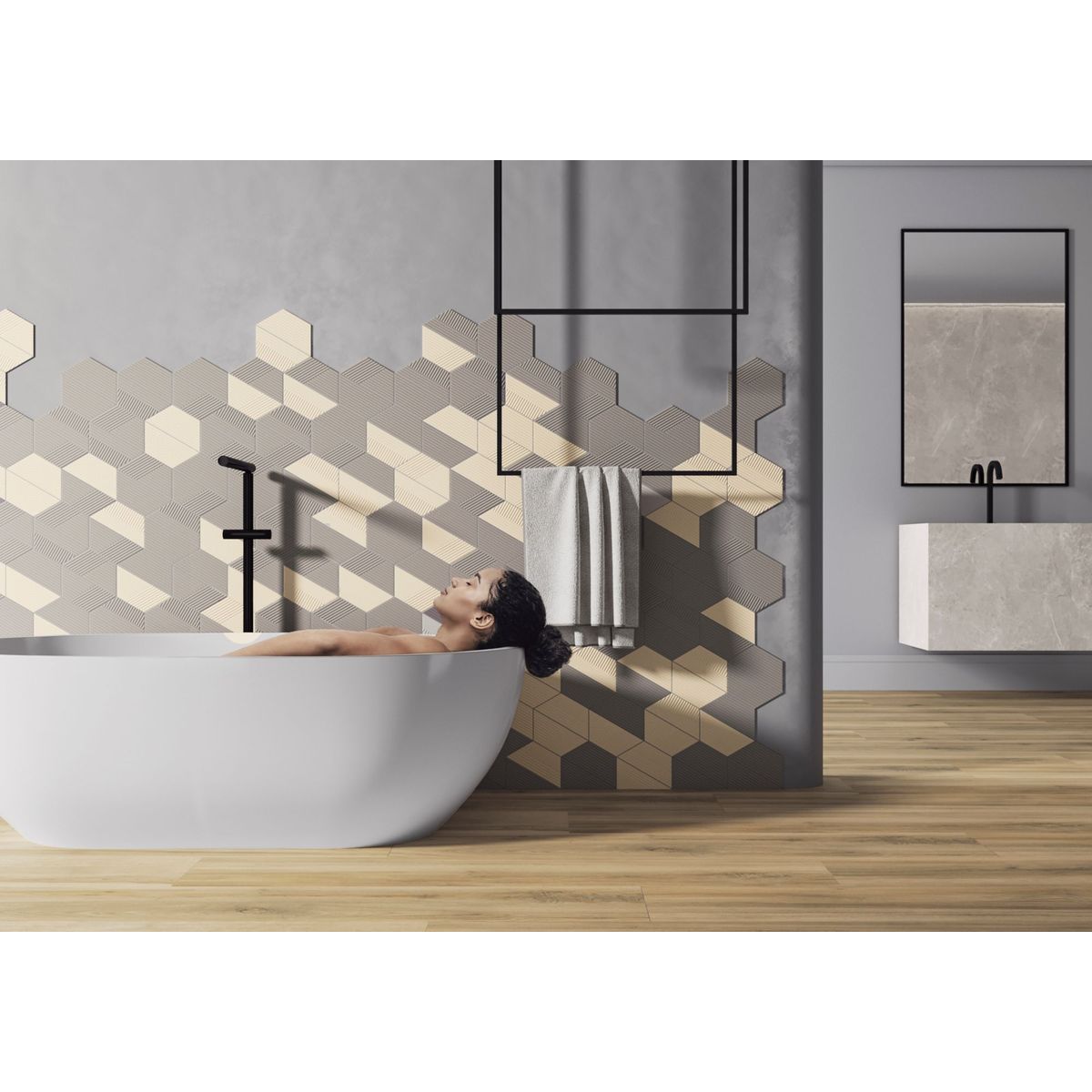Porcelanato Retificado Viol Dec Bw Mt Pe 29,1X117cm Caixa 1,36m², marca Portinari - Foto Principal