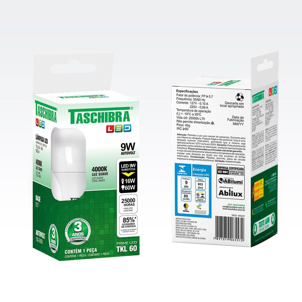 Lâmpada Led TKL 60 9W E27 4000K Taschibra, marca Taschibra - Foto 2