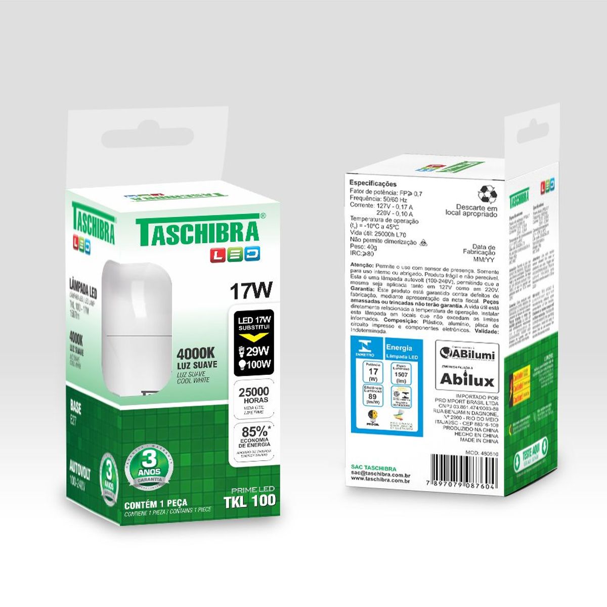 Lâmpada Led TKL 100 17W E27 4000K Taschibra, marca Taschibra - Foto 2