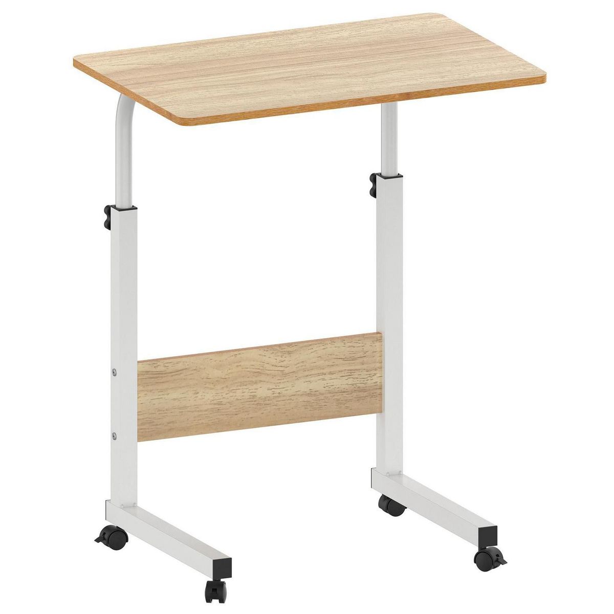 Mesa de Escritorio branco e madeira altura 60x40x67-87cm Ajustável Just Home Collection, marca Just Home Collection - Foto 2