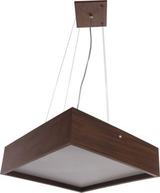 Pendente Wood Quadrado 40cm 2x E27 Imbuia Adrilustres