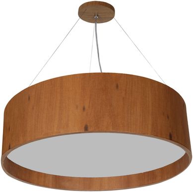 Pendente Wood Redondo 30cm 4x E27 Imbuia Adrilustres