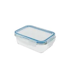 Pote de Vidro Retangular de 570Ml 12cmx6,1cmx16,8cm Com Tampa Transparente Oikos