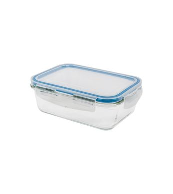 Pote de Vidro Retangular com Tampa Transparente 840ml Oikos