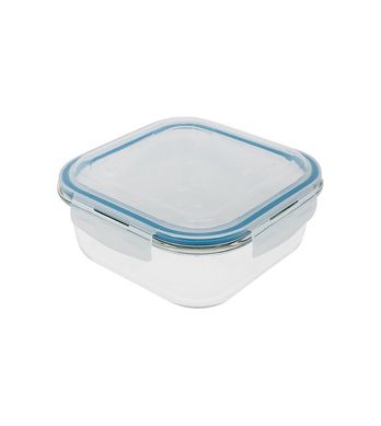 Pote de Vidro Quadrado de 1,2L C/ Tampa Transparente