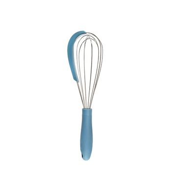 Batedor de Ovos Com Raspador de Silicone e Metal Azul - Oikos